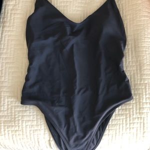 Aerie one-piece bathing suit gray